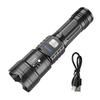 Rechargeable Zoomable Flashlight with Digital Power Display Waterproof LED Flashlight High Brightness Torch for Outdoor & Emergency Use