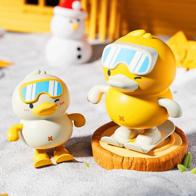 Aufzieh-Ski-Enten-Spielzeug Springendes Snowboarden Gelbe Weiße Enten-Spielzeug Kleinkinder Jungen Mädchen