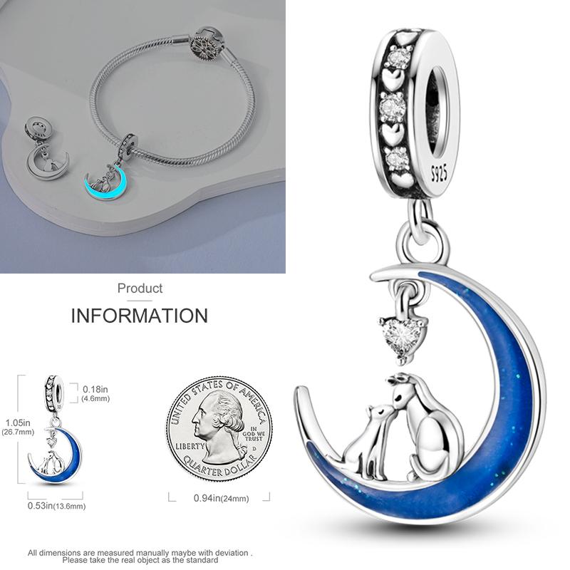 Charms Bead Copper Starlit Sky Moon Sun Earth Universe Charm Fit Bangle Bracelet Necklace Diy Jewelry