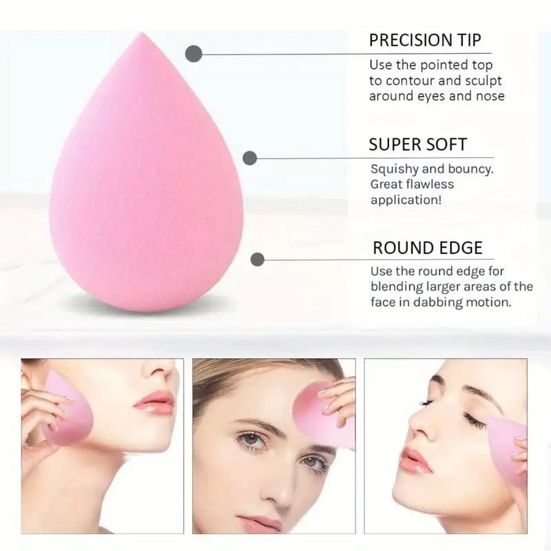 0-Piece Beauty Sponge Set - Dual-Use for Liquid/Powder - Color-Safe & Non-Shedding