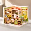 Display-Friendly Miniature Shop Diorama Detailed with Dust Protection
