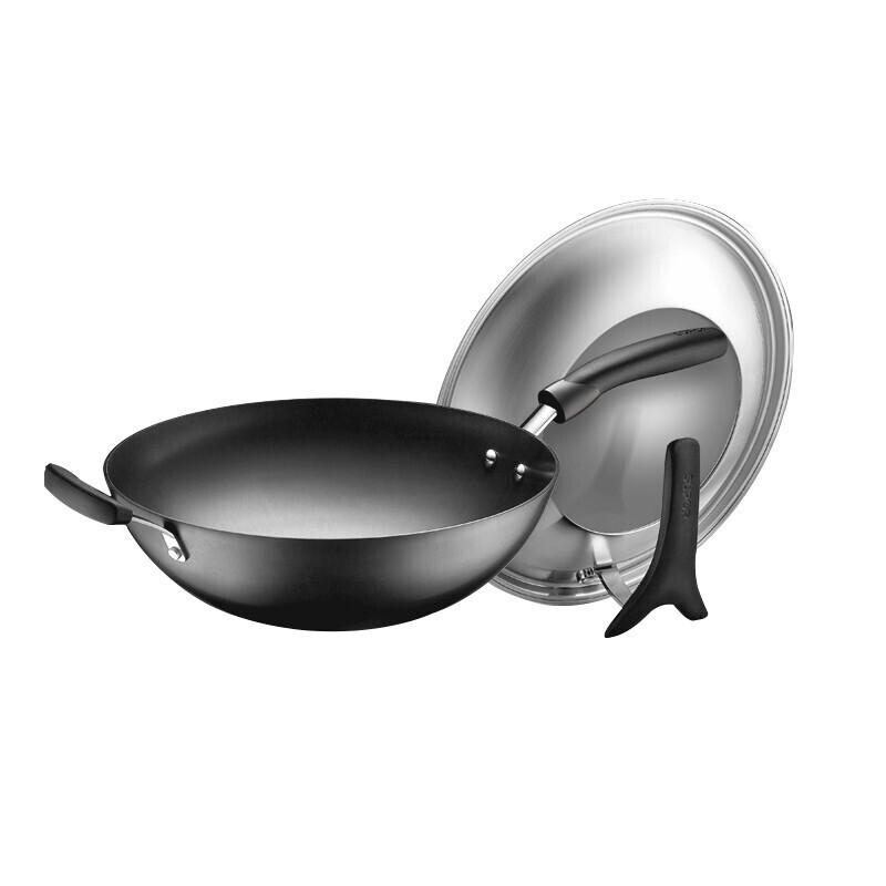 Supor 32cm Genuine Iron Wok with Standing Lid