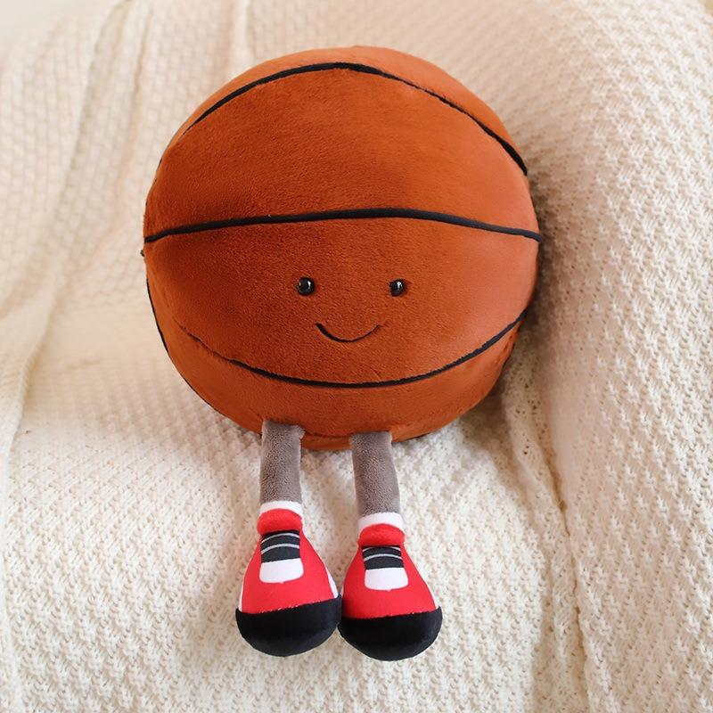 25-28cm Cute Football Doll Basketball Baby Plush Toy Creative Football Doll Pillow Pet Ball Toy Dog Cat Toys Interactive