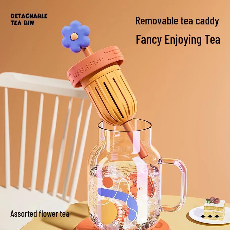 

COOKER KING 800ML Tea Infuser Glass Water Bottle with Straw