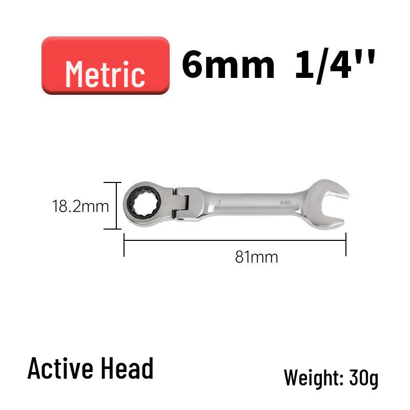 Metric Mini Dual-Use Short Handle Ratchet Wrench for Woodworking