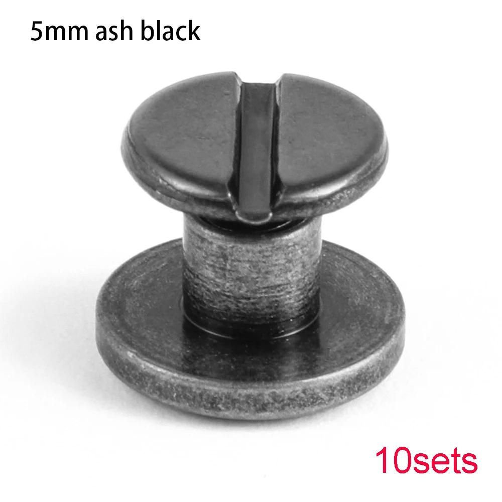 10sets Useful 10mm Solid Screw Nail Rivet Double Flat Head Belt/strap Rivets Luggage Leather Metal Craft High Quality
