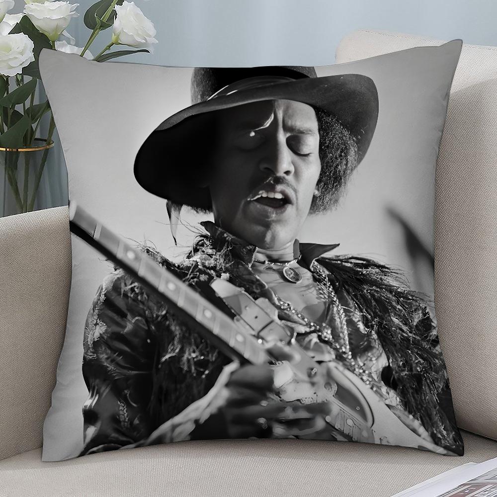 Piosenkarz J-Jimi H-Hendrix Poszewka Krótka Pluszowa Poszewki na Poduszki Sofa Dekoracyjna Prezent Dom Dwustronny Nadruk Poszewka na Poduszkę