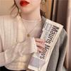 Early spring fungus edge bottoming shirt women's thin slightly transparent sexy long-sleeved sweater inside pure desire wind knitted top