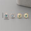 100% 925 Sterling Silver Blue Sparkling Zircon Flower Stud Earrings for Women Sterling Silver Jewelry Gift
