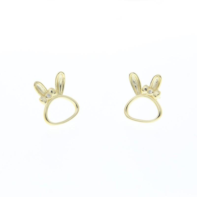 

Темпераментные маленькие и свежие серьги в виде кролика для женщин, японские и корейские темпераментные милые и сладкие серьги для прокалывания ушей