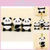 Chaveiro de Pelúcia Panda de Bambu Fofo Animal de Pelúcia Macio de Pelúcia Curta Lembrancinha