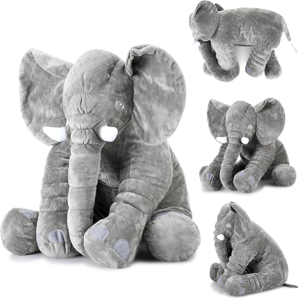 Fuzzy Large Elephant Stuffed Animal, Adventure Stuffed Elephant Toy, Brave Room Elephants Plush Decor Gift