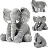 Fuzzy Large Elephant Stuffed Animal, Adventure Stuffed Elephant Toy, Brave Room Elephants Plush Decor Gift