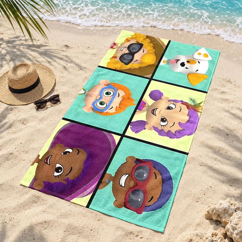 Bubble Guppies Mikrofaser Strandtuch Schnelltrocknend Sandfrei Leichtgewichtig Strandtücher für Reisen Schwimmen Camping