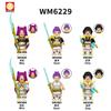 WM6229 Anime Demon Hunter Team Building Blocks Minifigures, 8-Piece Collectible Action Figure Set, DIY Assembly Toy Gift 