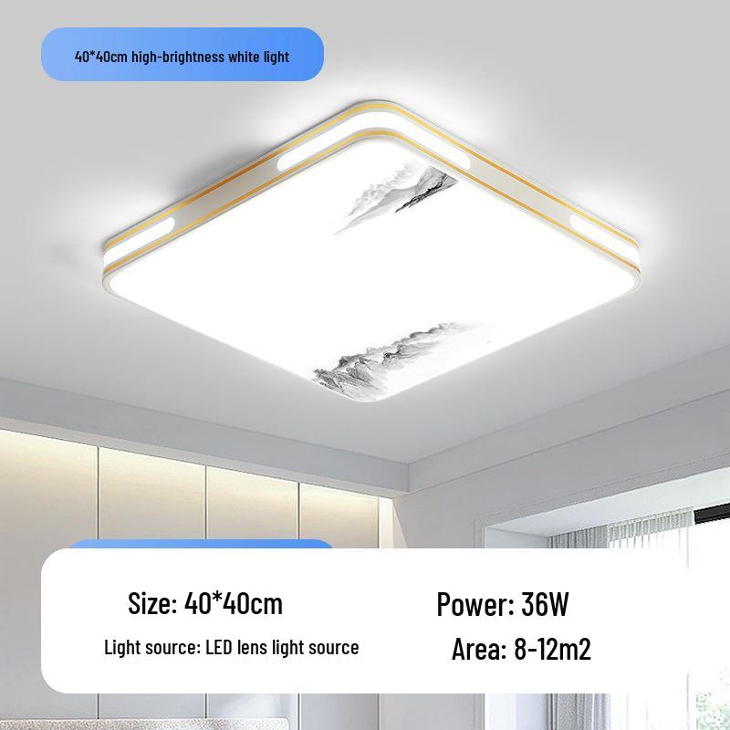 LED Square Ceiling Light - Super Bright for Bedrooms and Living Rooms, Modern 2025 Style, Ideal for Master Bedrooms and Restaurants.