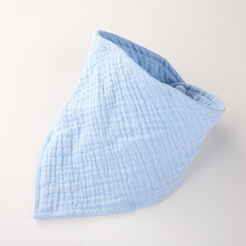 Double Layer Muslin Cotton Baby Bib - Solid Color Triangle Scarf
