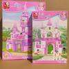 Xiao Luban Pink Dream Romantic Town Restaurant Model Building Set for Girls