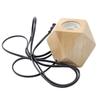 Rhombus Wood Table Lamp with E27 Screw Base and UK Three-Pin Plug