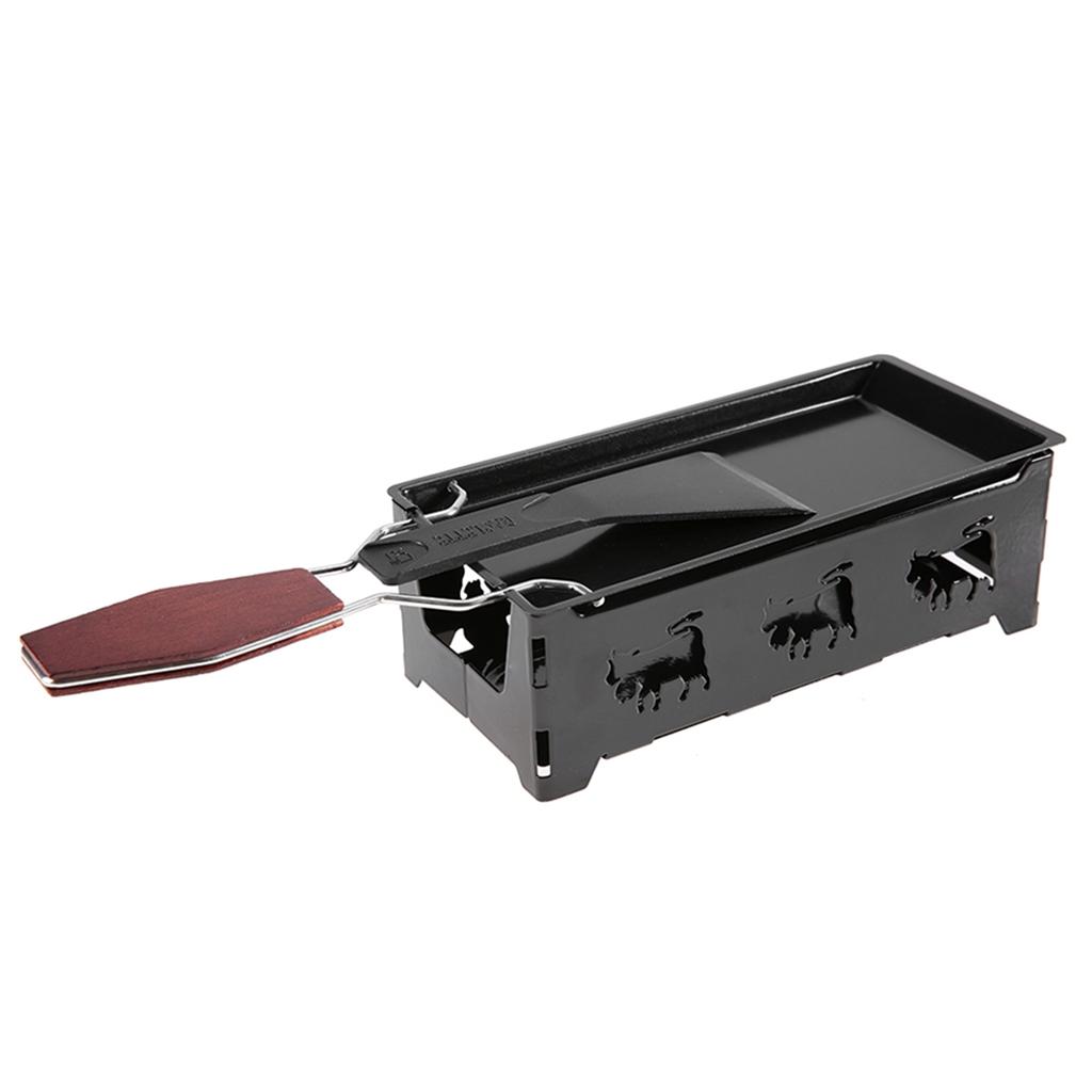 , carbon steel that melts cheese evenly, with wooden handle for comfortable cooking