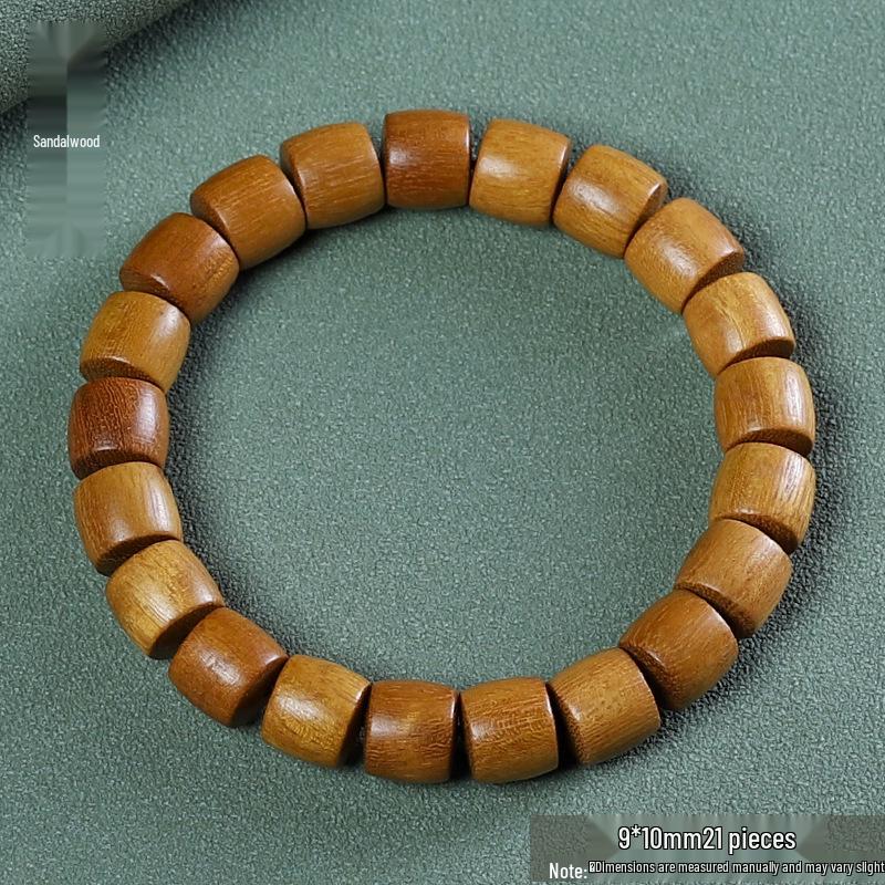 Unisex Handmade Green Sandalwood Bead Bracelet - Ethnic Style, Exquisite Design