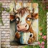 Tin Sign Cow Retro Metal Poster Wall Art Decor for Kitchen