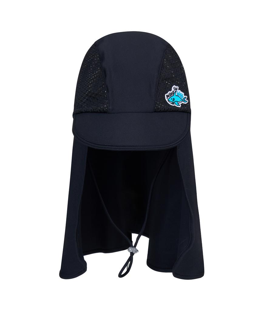 Lenomasuyeongbog Kids' Sunblock Flap Cap Mesh Swim Cap Black Ro-Rc2G310-Bk