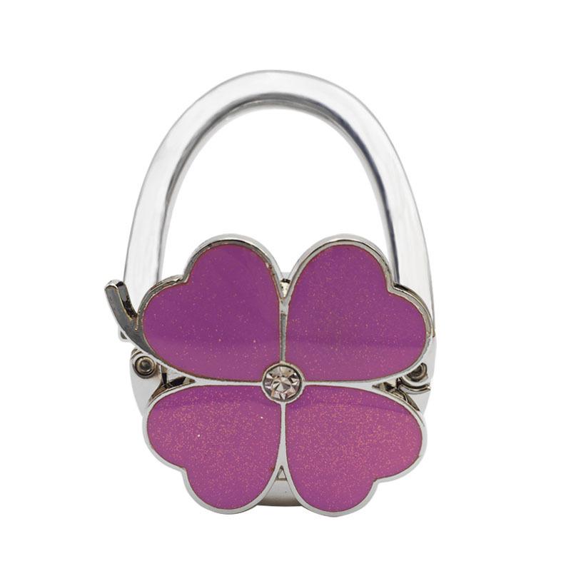 Four Leaf Clover Design Foldable Handbag Hanger Folding Purse Table Hook Holder Green Four Leaf Clover Design Foldable Handbag Hanger Folding Purse Table Hook Holder Green