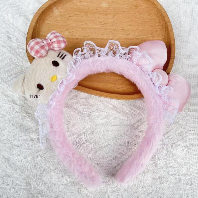 Cartoon Plush Headband: Cute Hair Accessory for Women & Kids, Perfect for Face Washing