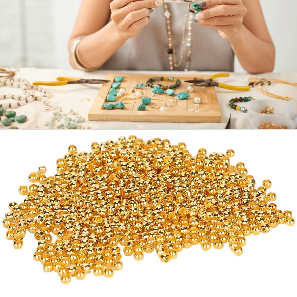 500Pcs Crimp Beads Round Spacer Loose Stopper Terminators Tips for Necklace Bracelet