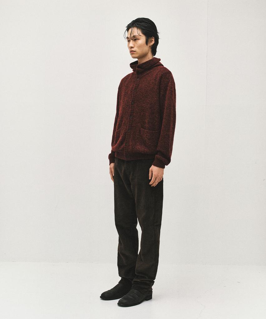 Surface Edition Button Up Hooded Knit Wine