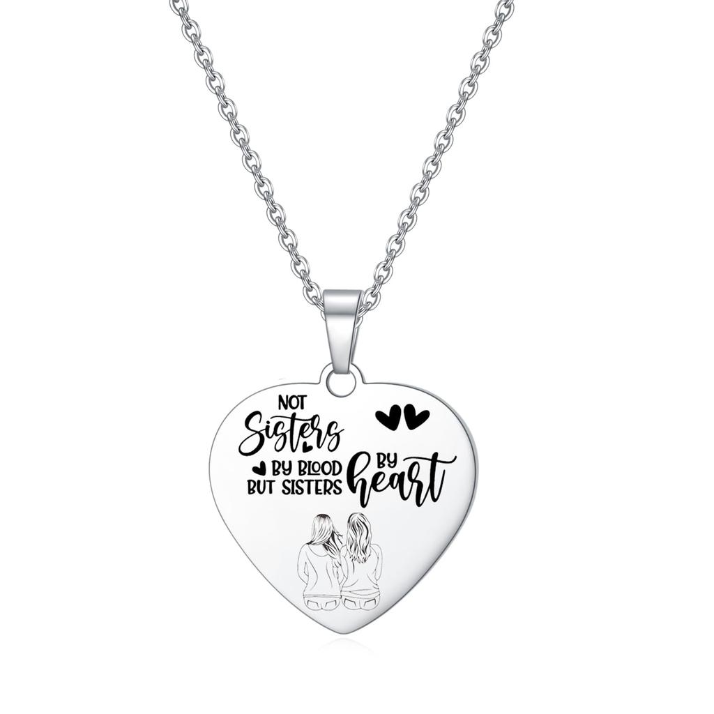 Sisters Necklaces from Best Friends Necklace Heart Jewelry Gift for Sisters BFF Stainless Steel Material for Woman