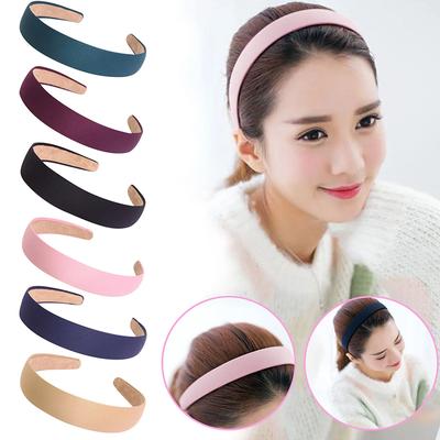 Korean Style Retro Simple Wide Edge Headband Practical Solid Color Fabric Hair Clip Headband Hair Accessories Headwear Accessories
