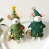 Felt Mouse Ornament Christmas Tree Decoration Handmade Wool Hanging Decor Cartoon Style Festive Holiday Accessory