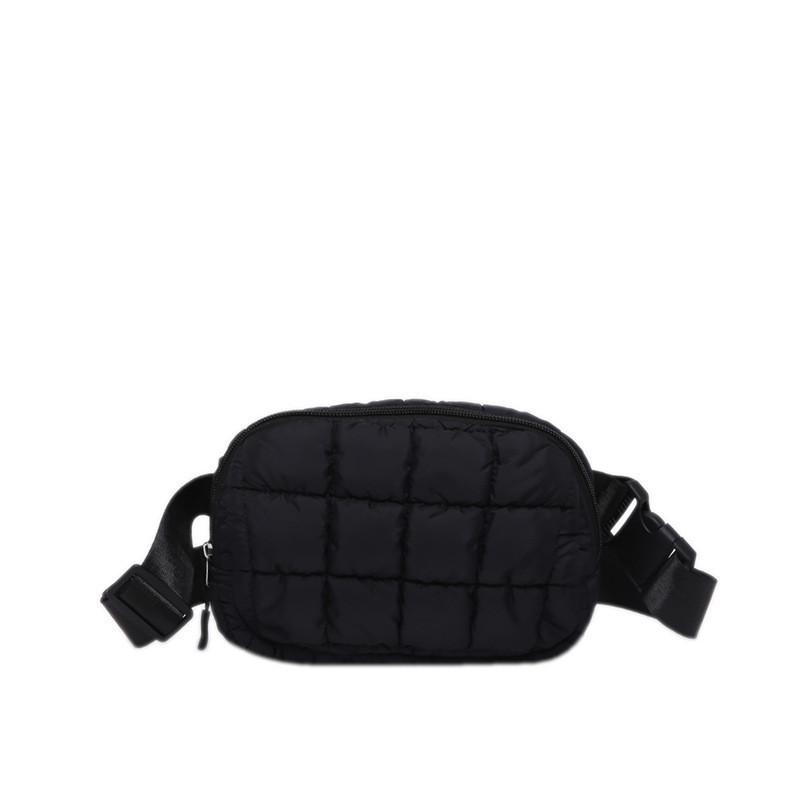Stylish Urban Plaid Chest Bag For Women 2024 Summer Versatile Shoulder Bag чёрный
