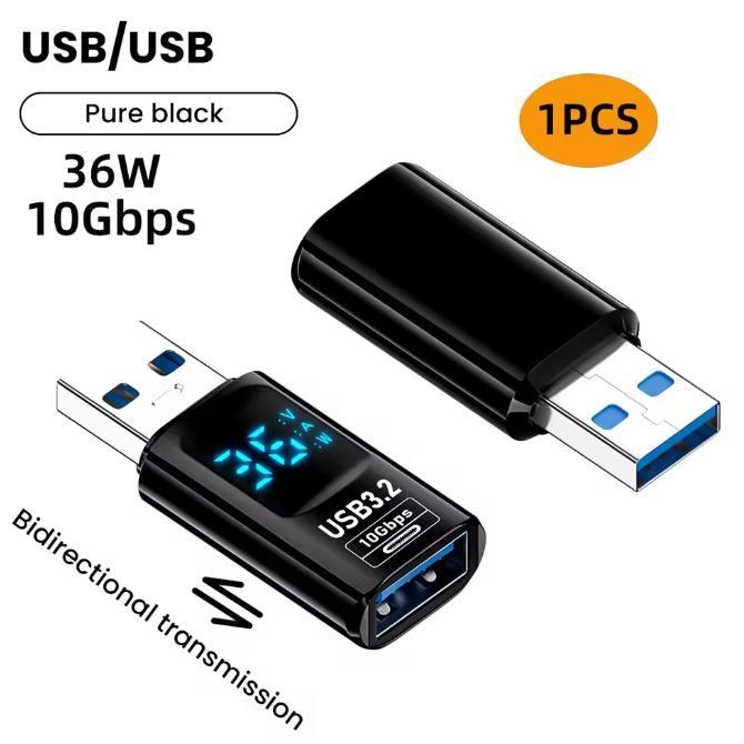 USB 3.2 Digital Display Adapter Fast Charge Data Sync To Smart Phone Laptop 10Gbps Smart Chip Power Meter Tester LED Display