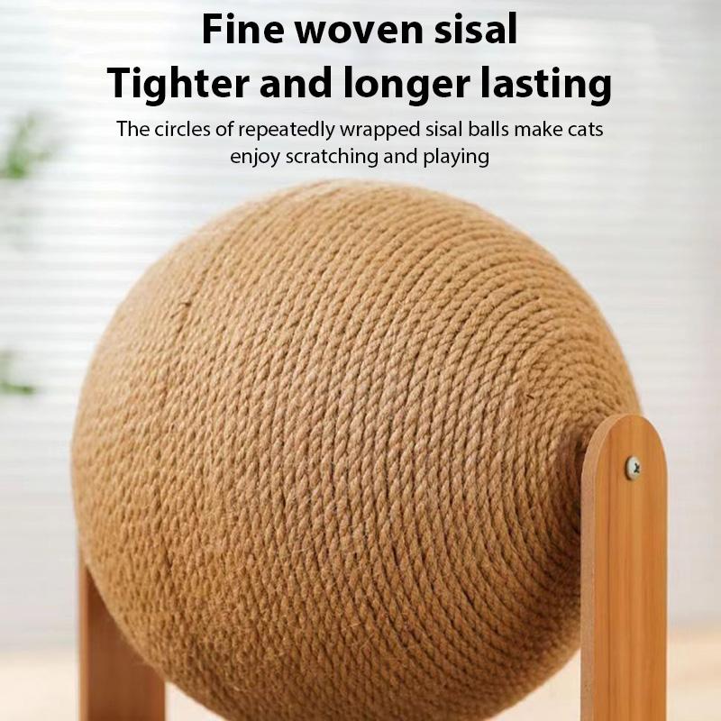 2In1 Arched Cat Scratching Pad Wooden Scratching Post with Cat Ball Wear-Resistant Chew Toy for Pets Scratch Board