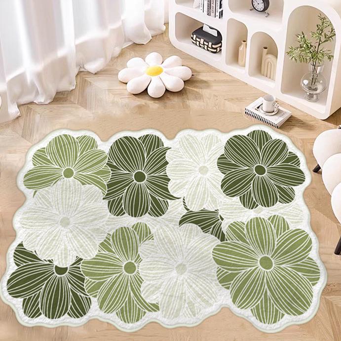 Imitation Cashmere Non-Slip Bathroom Mat - Absorbent & Dirt-Resistant Special-Shaped Floor Rug