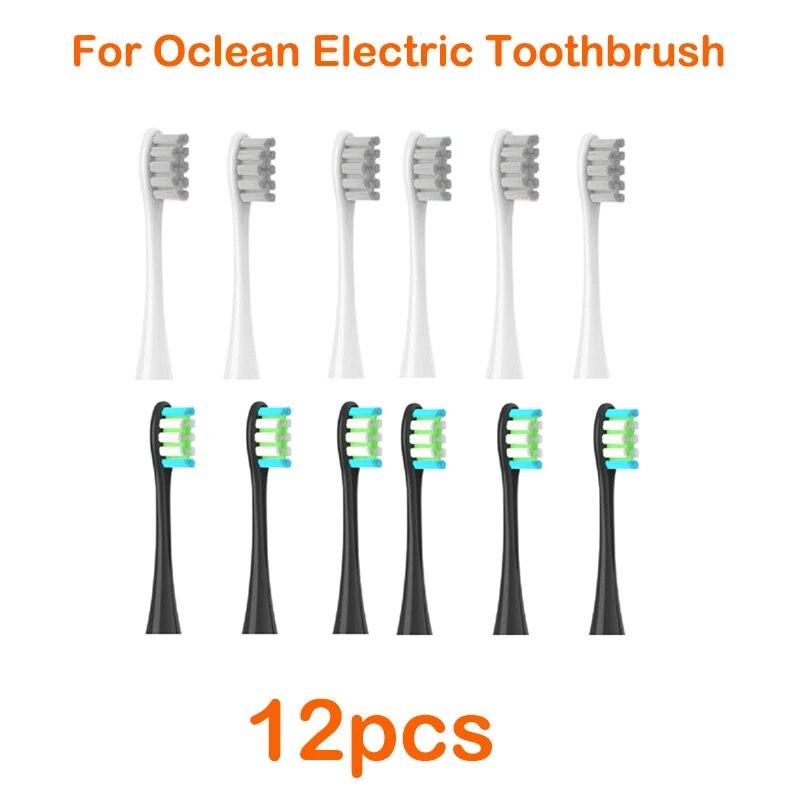 12pcs Replacement Tooth Brush Heads For All Oclean X/ X Pro/ Z1/ F1/ One/ Air 2 /se Sonic Soft Electric Toothbrush Cleaning