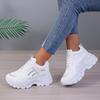 Fashion Platform Women Sneakers Autumn Lace-Up Thick Bottom Sports Shoes Woman Leather Breathable Walking Shoes Female Zapatos De Mujer