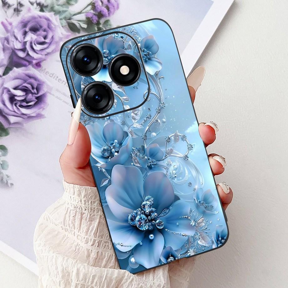 Luxury Matte Silicone Soft Case For Tecno Spark 10c 10 Pro Spark10 4G 5G KI5k KI5q KI7 KI8 Capa Flower Loving Heart Bowknot Etui