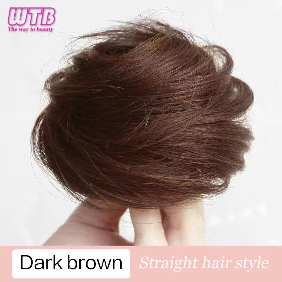 Synthetic Curly Straight Hair Messy Buns Female Hair Rings Fluffy Hair Pans Invisible Natural Seamless Donut Chignon Accessories