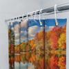 High-Quality Autumn Scenery Shower Curtain Reflecting Leaf Colors In Waterfall Design Waterproof Bath Decor For Home Decoration