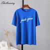 Shellsuning tricouri casual largi femei vara la modă din bumbac Harajuku tricouri grafice femei simple cu mânecă scurtă cu litere imprimate