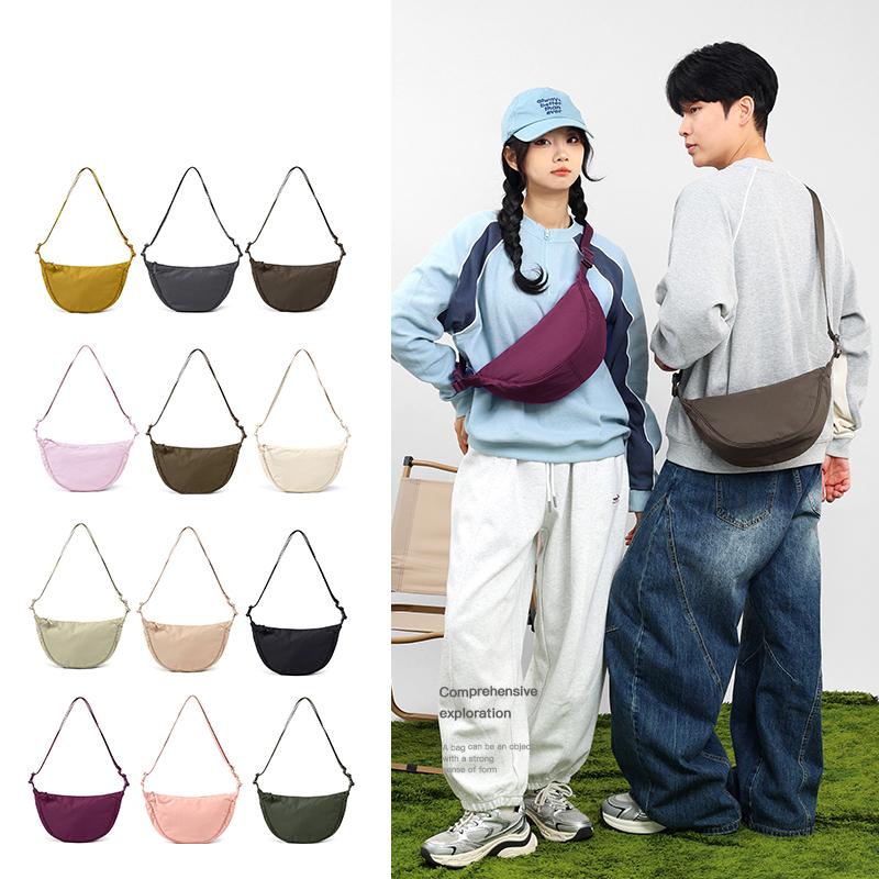 Lightweight Shoulder Bag Soid Color Unisex Chest Bag Commuter Bag