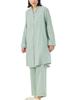 ANGELIEBE Maternity Double and with Long Suitable for Hospitalization and Sizes Smoky Green Pajamas, Gauze, Pre- Postpartum, Pants, Simple,