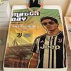 Juventus Team Print FlAannel Blanket, High Quality Comfortable for All Seasons, Home Decor, Warmth and Comfort