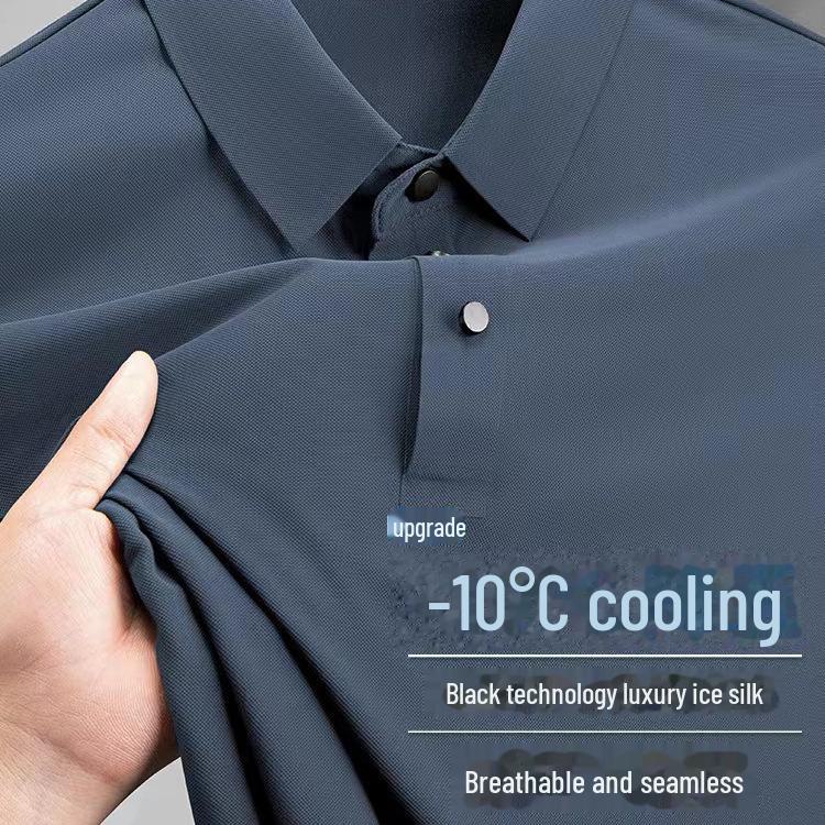 Men's Quick-Dry Ice Silk Stretch Polo T-Shirt