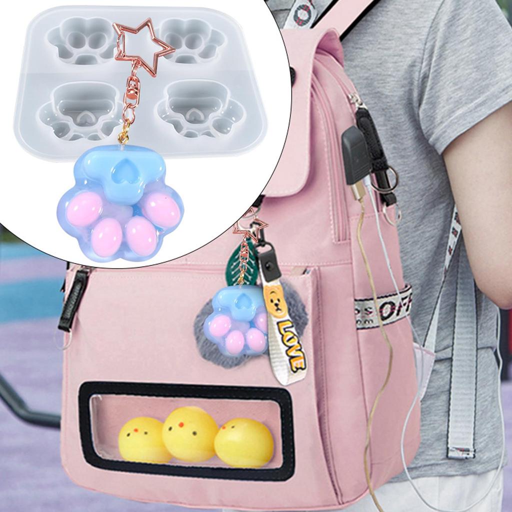 YINKE Cat Paw Silicone Molds and Resin Set for DIY Soft Molds for Cat DIY Handmade UV Cute Cat Paw Molds Perfect for Handmade and Bag Charms Molds,