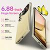 Telephone Portable OUKITEL C62 Pro 24+256GB 6,88" 5150mAh Smartphone Android 15 13MP Caméra Dual SIM 4G/Fingerprint/Face ID/NFC Or